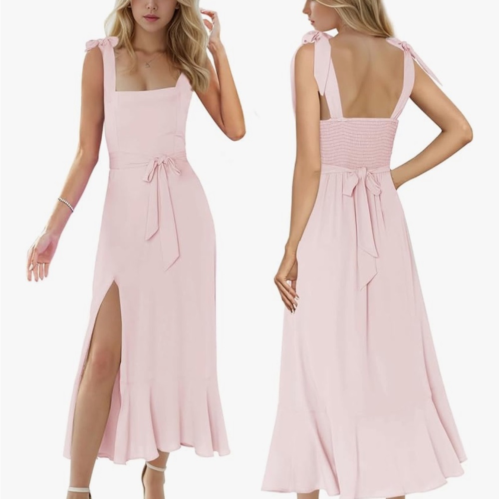 Elegant Pink Sleeveless Dress